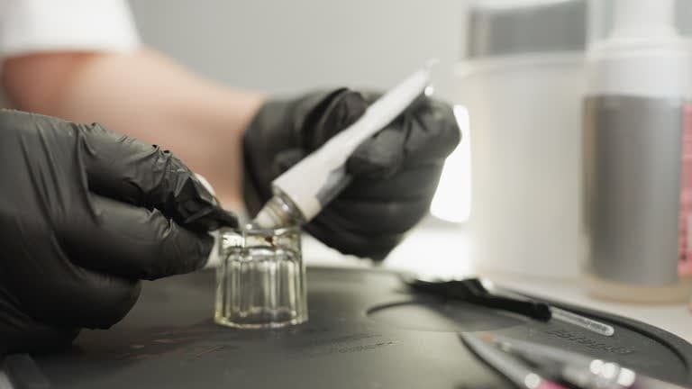 FinishWise technician mixing colour-matched surface repair compound